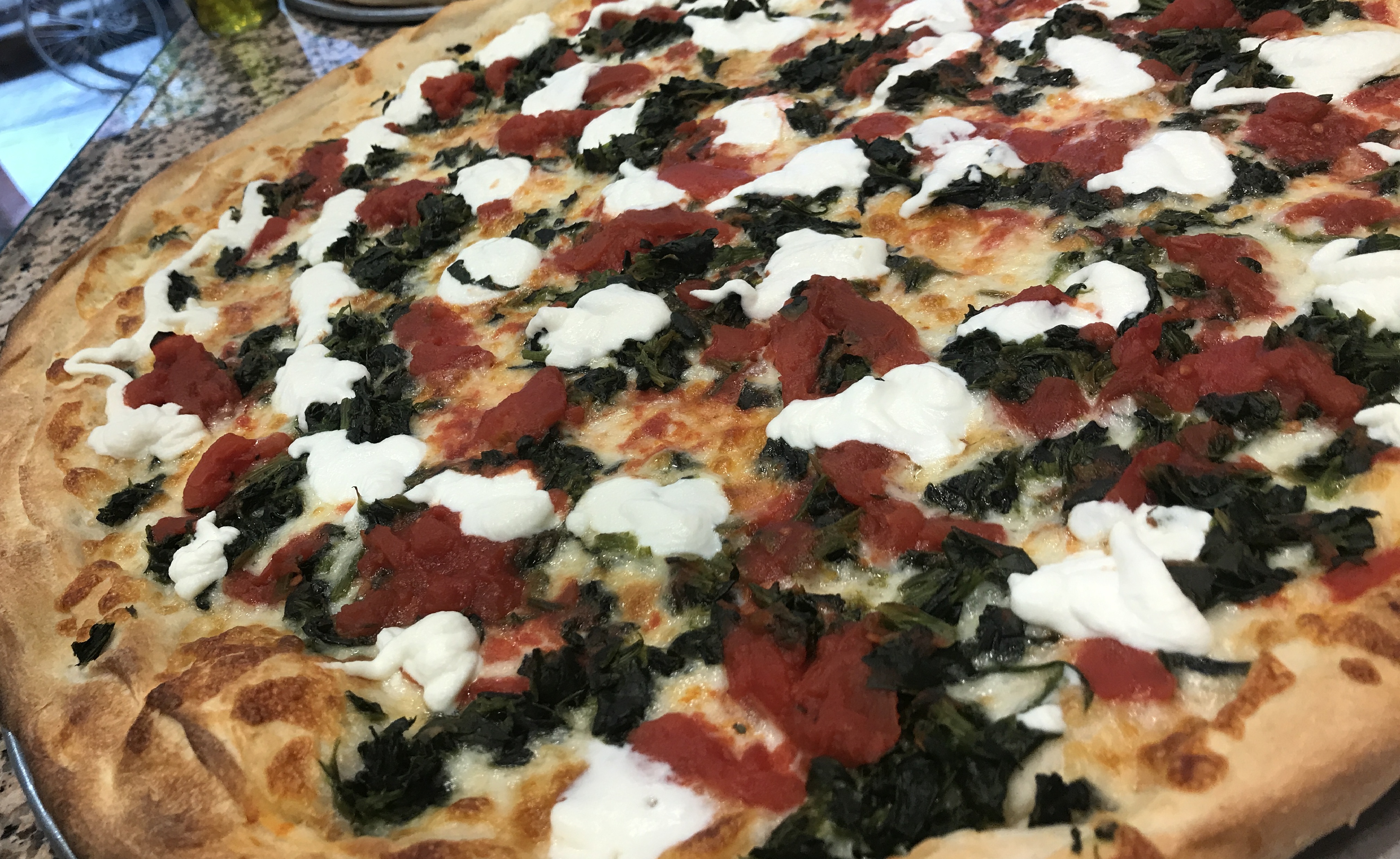 Order 18" Spinach Tomato and Ricotta Pizza food online from Margherita Pizza store, Philadelphia on bringmethat.com