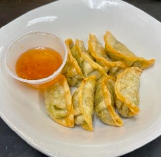 Order 8 Pieces Fried Veggie Pot Stickers food online from Secret Sauce Wok & Grill store, Carlsbad on bringmethat.com