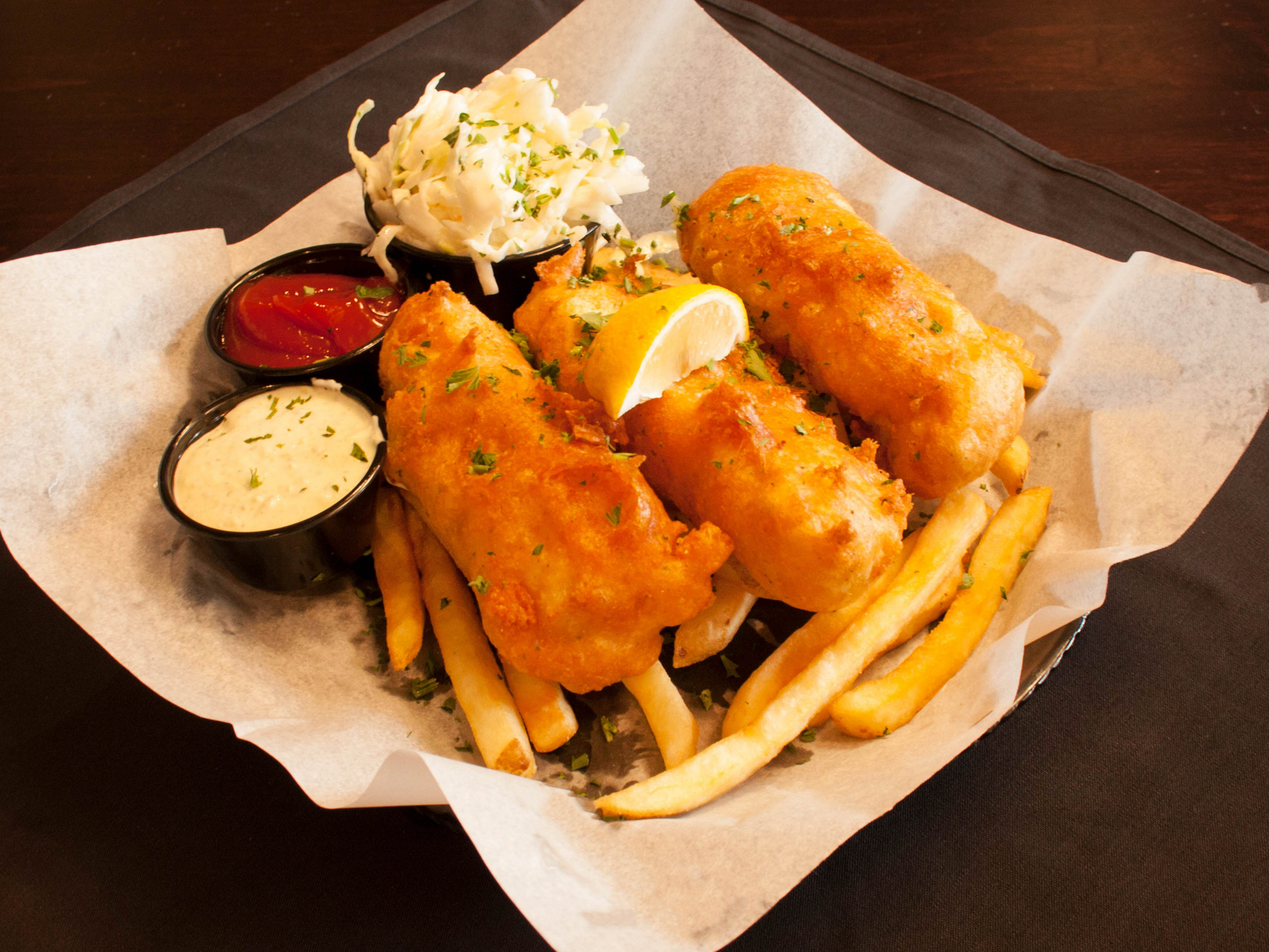 Order 3 piece Fish and Chips food online from Matt The Miller Tavern store, Dublin on bringmethat.com