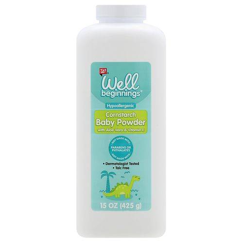 Order Well Beginnings Cornstarch Baby Powder - 15.0 oz food online from Walgreens store, BUCKHANNON on bringmethat.com