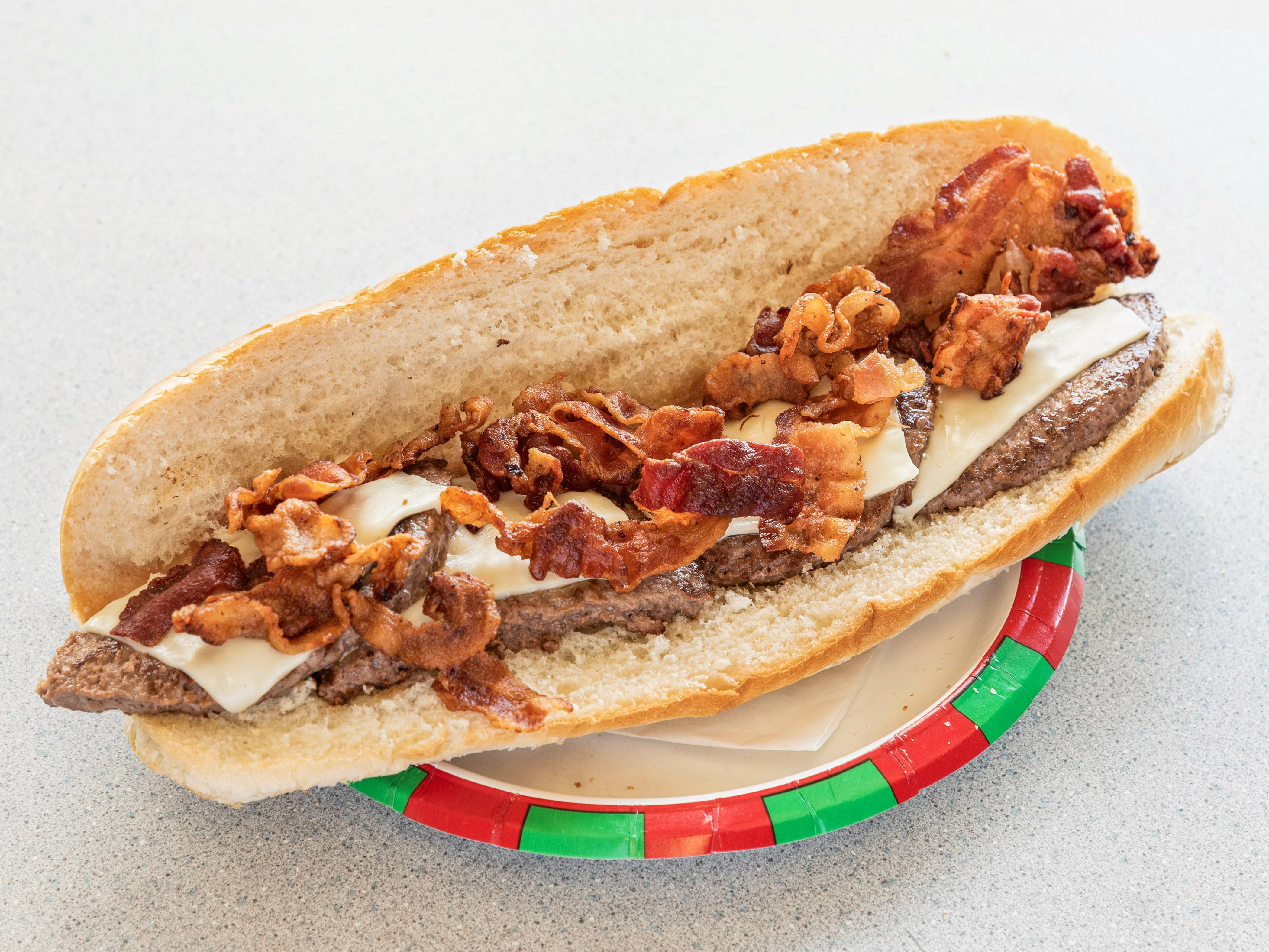 Order Cheeseburger Sub food online from Georgios House of Pizza store, Carver on bringmethat.com