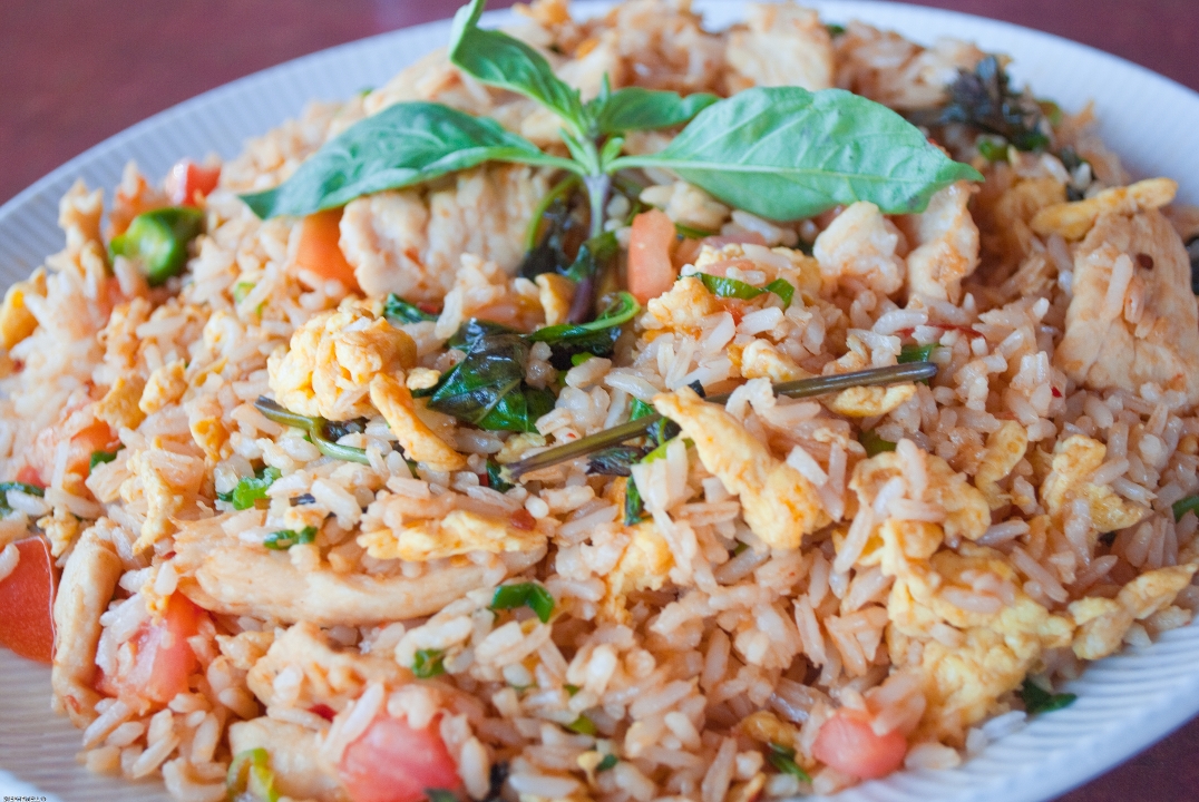Order Spicy Garlic Basil Fried Rice food online from Kung Pao Bistro store, West Hollywood on bringmethat.com
