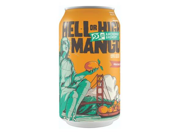 Order 21st Amendment Seasonal - Hell Or High Mango - 6x 12oz Cans food online from Rayan Discount Liquors store, CHICAGO on bringmethat.com