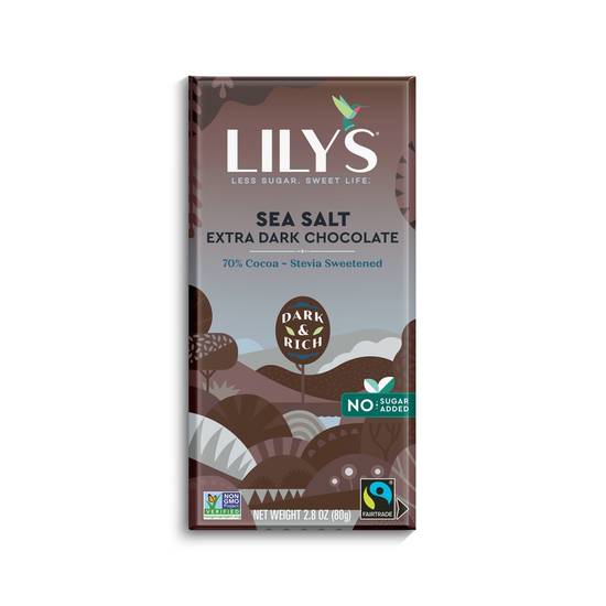 Order LILY'S Sea Salt Extra Dark Chocolate Style No Sugar Added Sweets, Gluten Free, 2.8oz, Bar food online from CVS store, ORO VALLEY on bringmethat.com