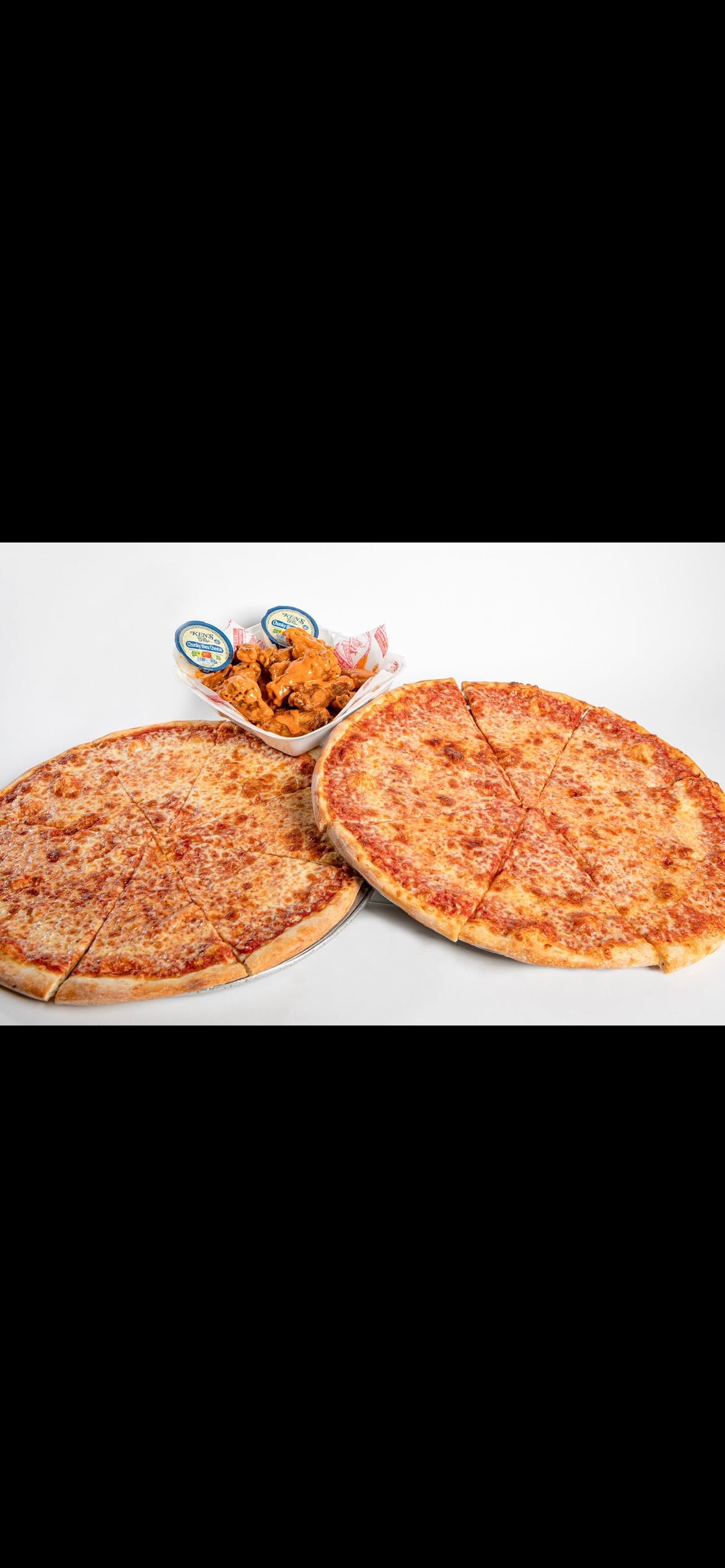 Order Two Ex Large Cheese Pizzas with 40 Wings Special - Special food online from Sicilian Delight store, Victor on bringmethat.com