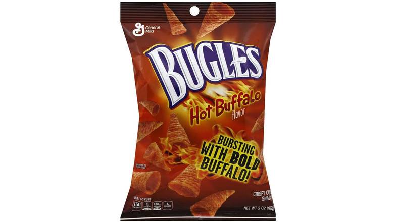 Order Bugles Crispy, Hot Buffalo Flavor Corn Snacks food online from Aldan Sunoco store, Aldan on bringmethat.com