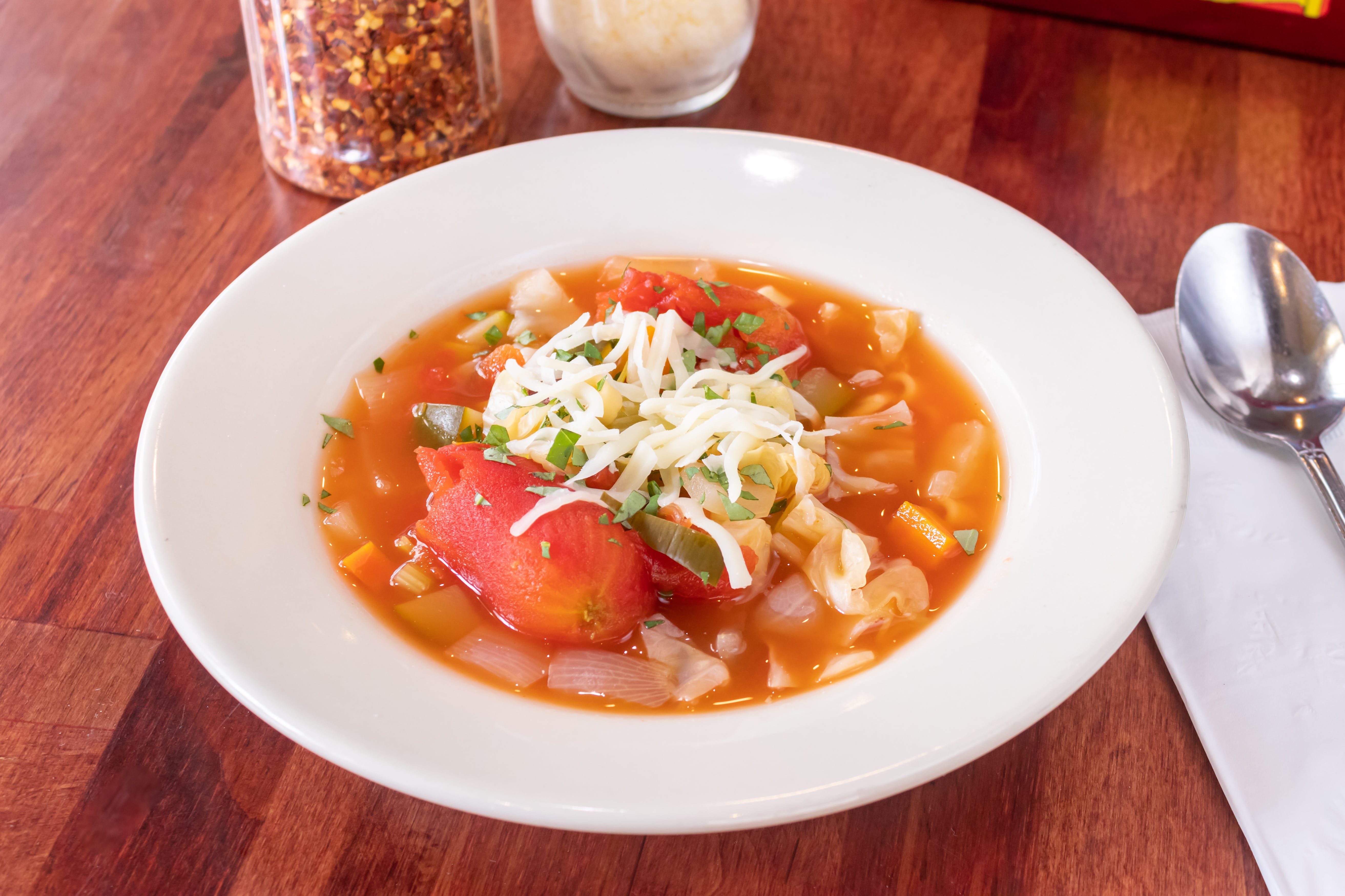 Order Minestrone Soup - Bowl food online from Piraat Pizzeria store, San Francisco on bringmethat.com