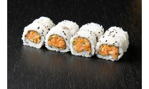 Order Spicy Salmon Roll food online from Iron Chef store, Phoenix on bringmethat.com