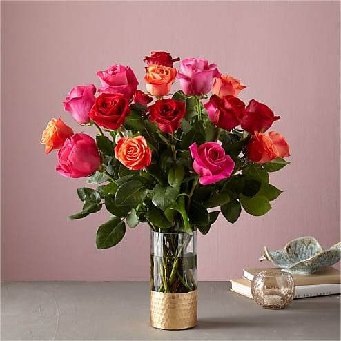 Order 18 Mixed Rose Bouquet food online from Proflowers store, Corning on bringmethat.com