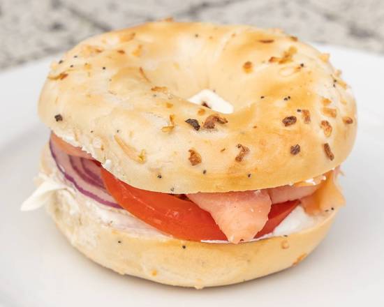 Order Smoked Salmon Sunrise food online from Java Beach Cafe store, San Francisco on bringmethat.com