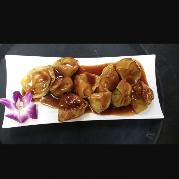 Order 13. Pan Fried Wontons with Garlic Sauce food online from Wasabi store, Williamstown on bringmethat.com