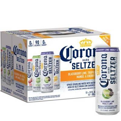 Order Corona Seltzer Variety, 12pk canned beer (5.0% ABV) food online from Checkout Food Stores #47 store, Houston on bringmethat.com