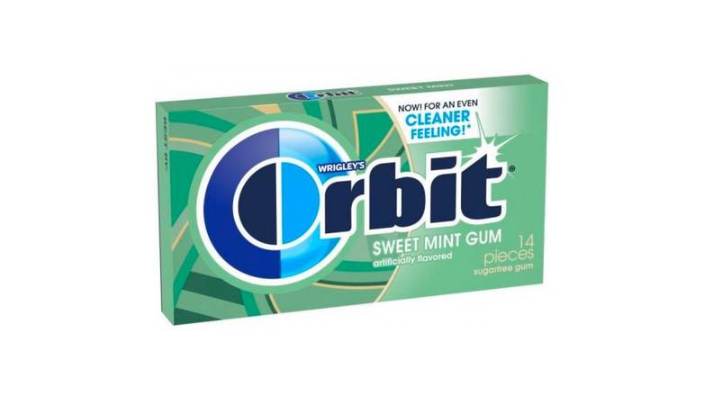 Order Orbit Sweet Mint Gum - 14 Pieces food online from Trumbull Mobil store, Trumbull on bringmethat.com