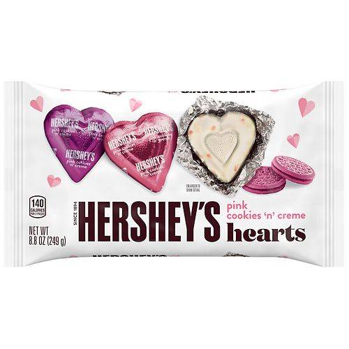 Order Hershey's Hearts Candy, Valentine's Day Bag Pink Cookies 'n' Creme - 8.8 oz food online from Walgreens store, Walkertown on bringmethat.com