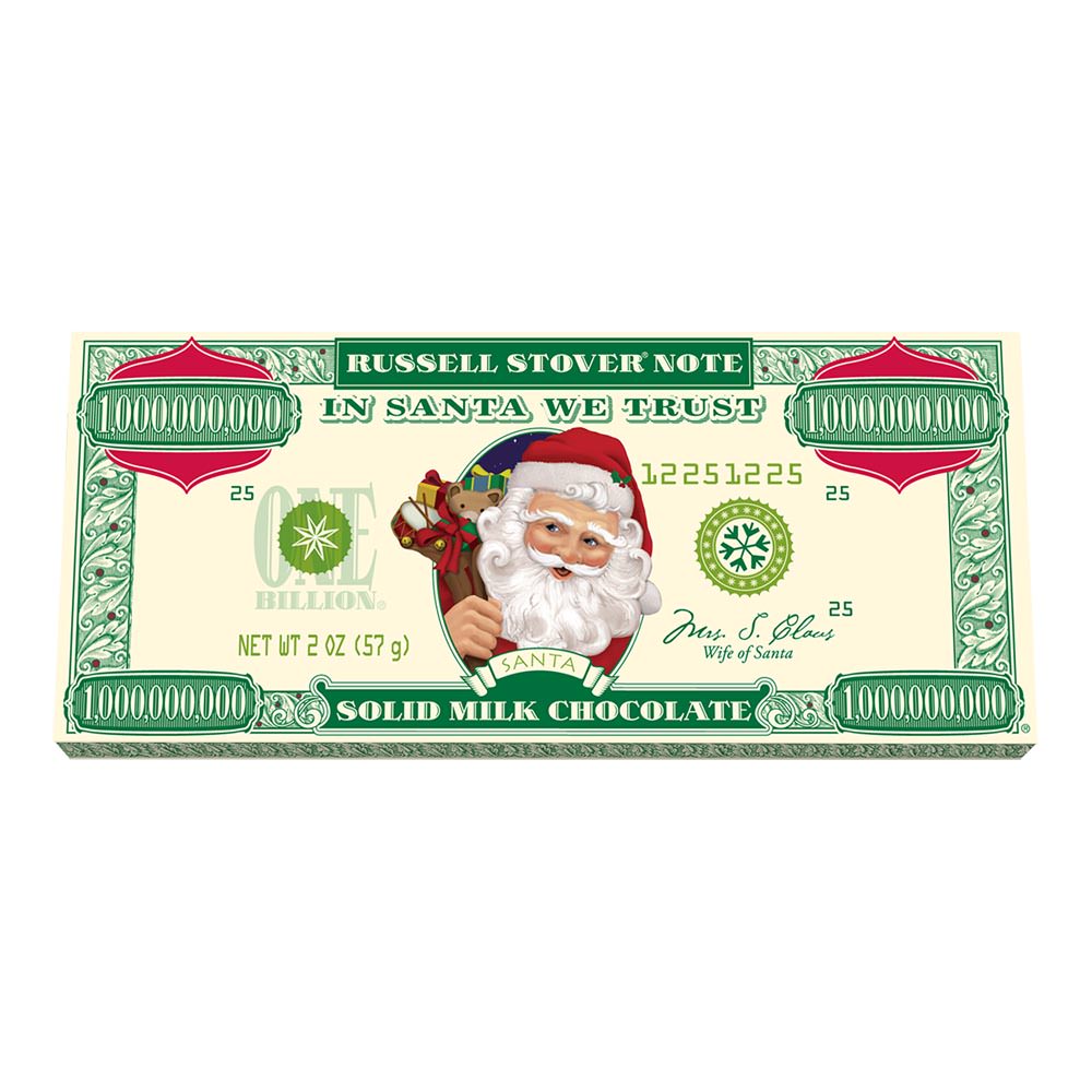 Order Russell Stover Santa Money Solid Milk Chocolate Bar - 2oz food online from Bartell store, Edmonds on bringmethat.com
