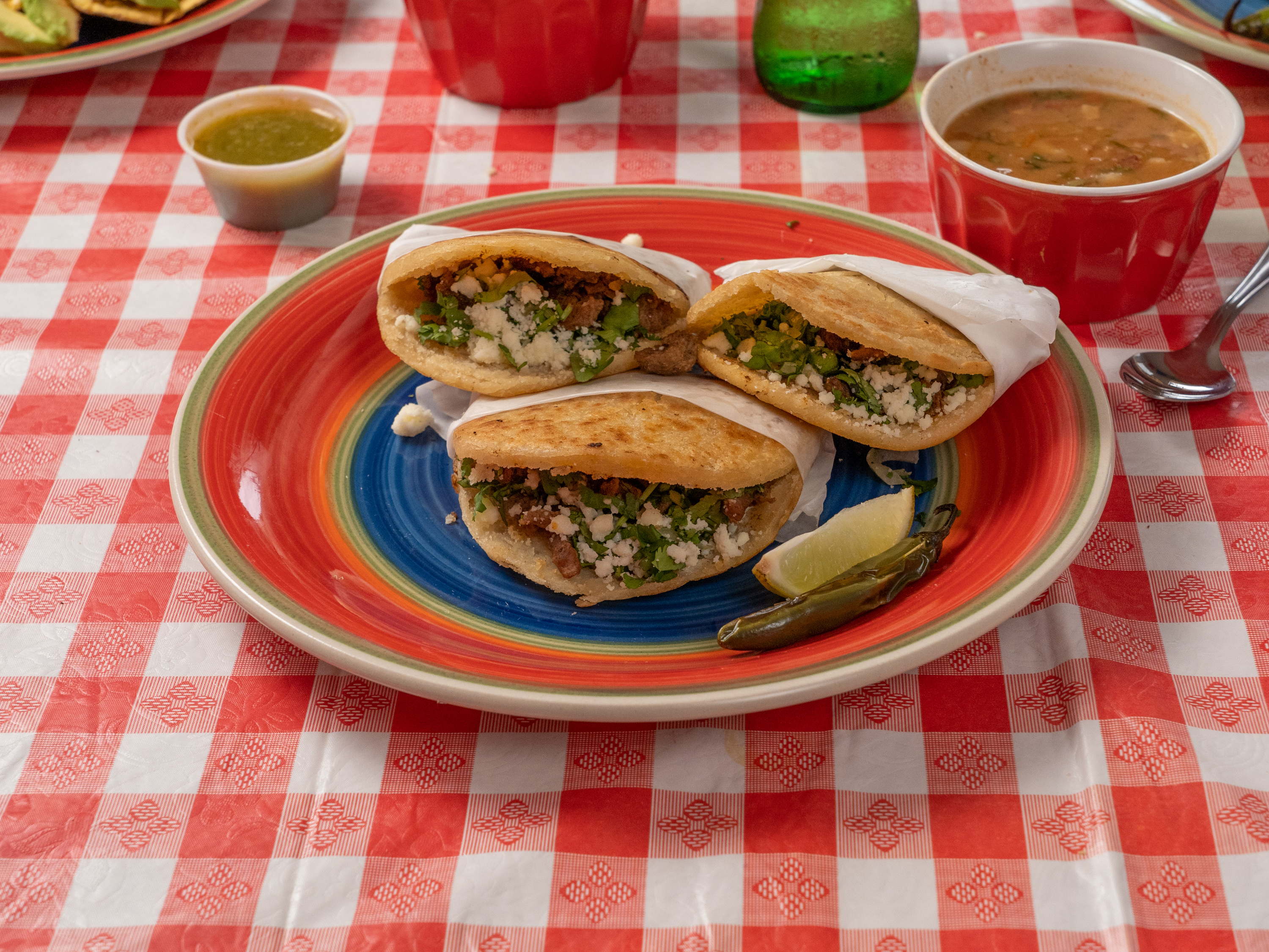 Order  3  Gordita plate food online from Gordos mini tacos store, San Antonio on bringmethat.com