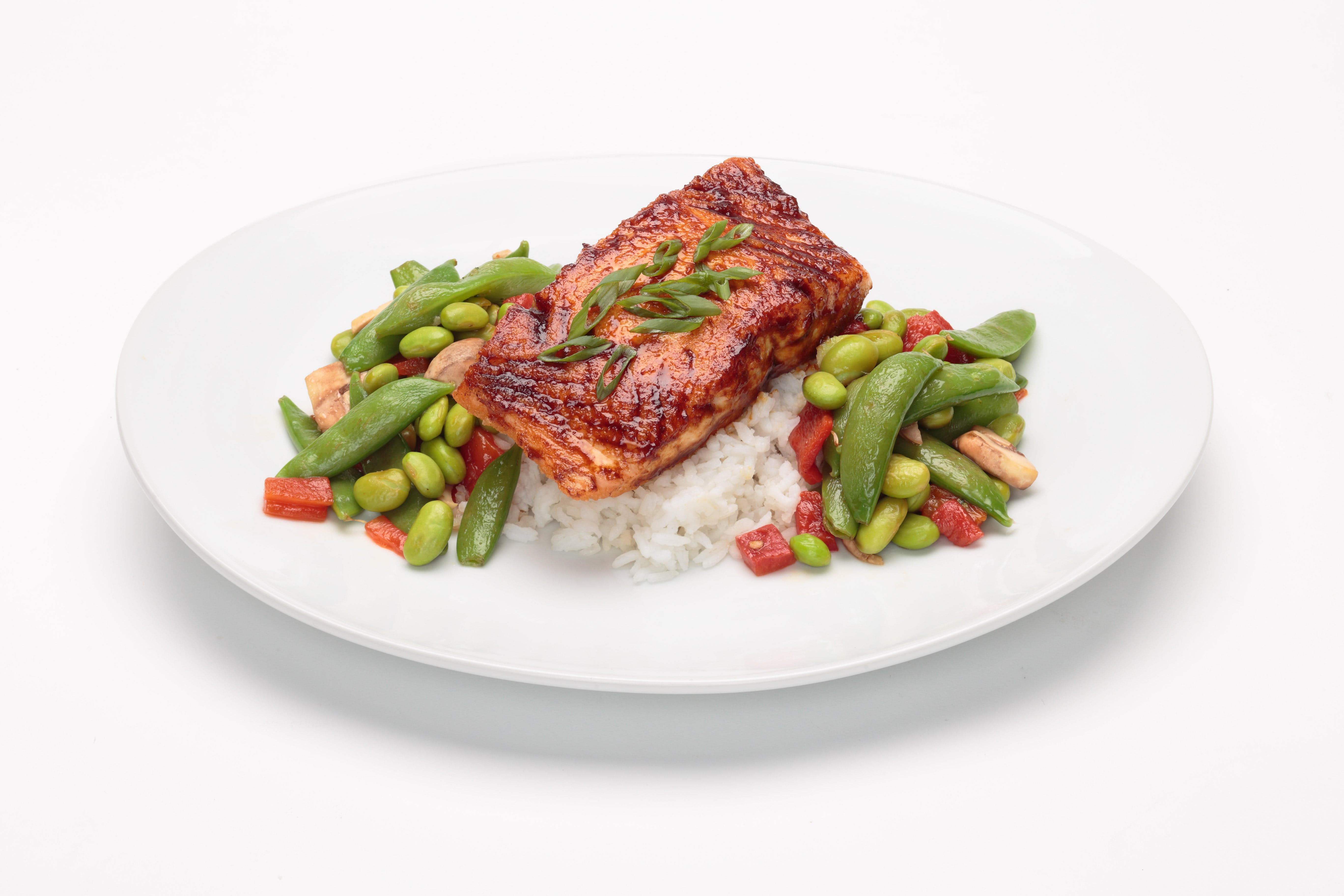 Order Miso Glazed Salmon - 8 oz. food online from Oggi's pizza & brewing co. store, Garden Grove on bringmethat.com