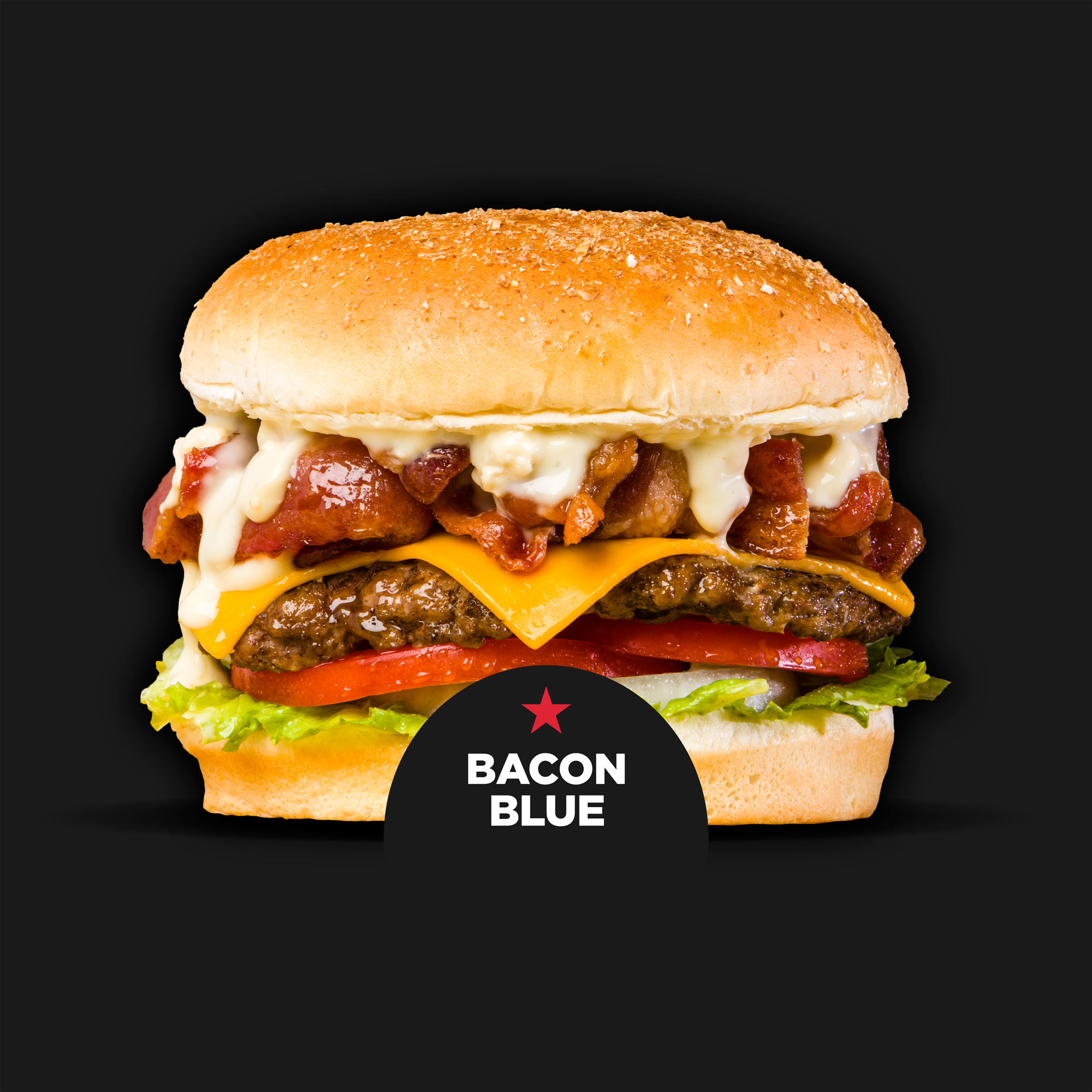 Order Bacon Blue Cheese Dressing Cheeseburger food online from Jcw The Burger Boys store, American Fork on bringmethat.com