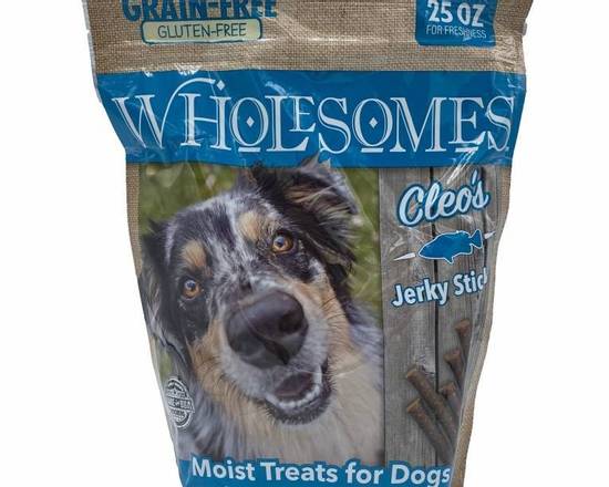 Order Wholesome's Jerky - Cleo's Fish Jerky Sticks food online from Nature Select Pet store, Lake Barrington on bringmethat.com