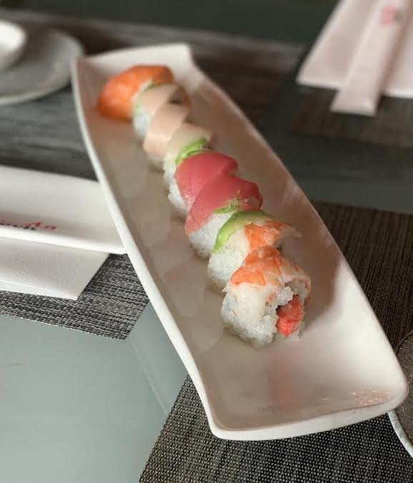 Order Rainbow Roll food online from Sushi Rock store, Arlington on bringmethat.com