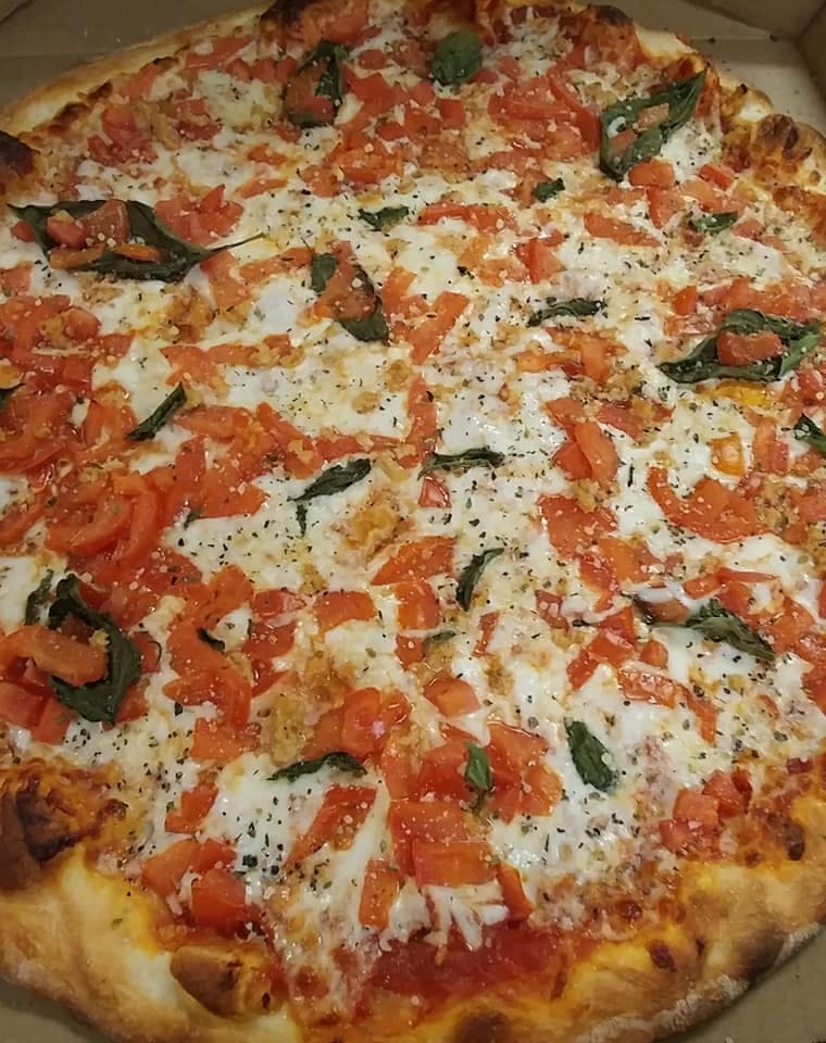 Order Tomato & Basil Pizza - Personal 10'' food online from Georgie Porgie Pudding & Pies store, Allentown on bringmethat.com