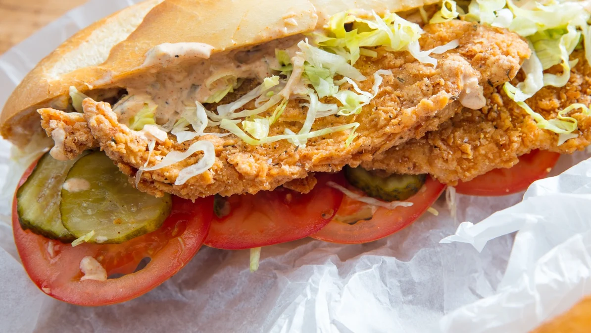 Order Fish Po Boy food online from Red Crab Juicy Seafood store, Cleveland on bringmethat.com