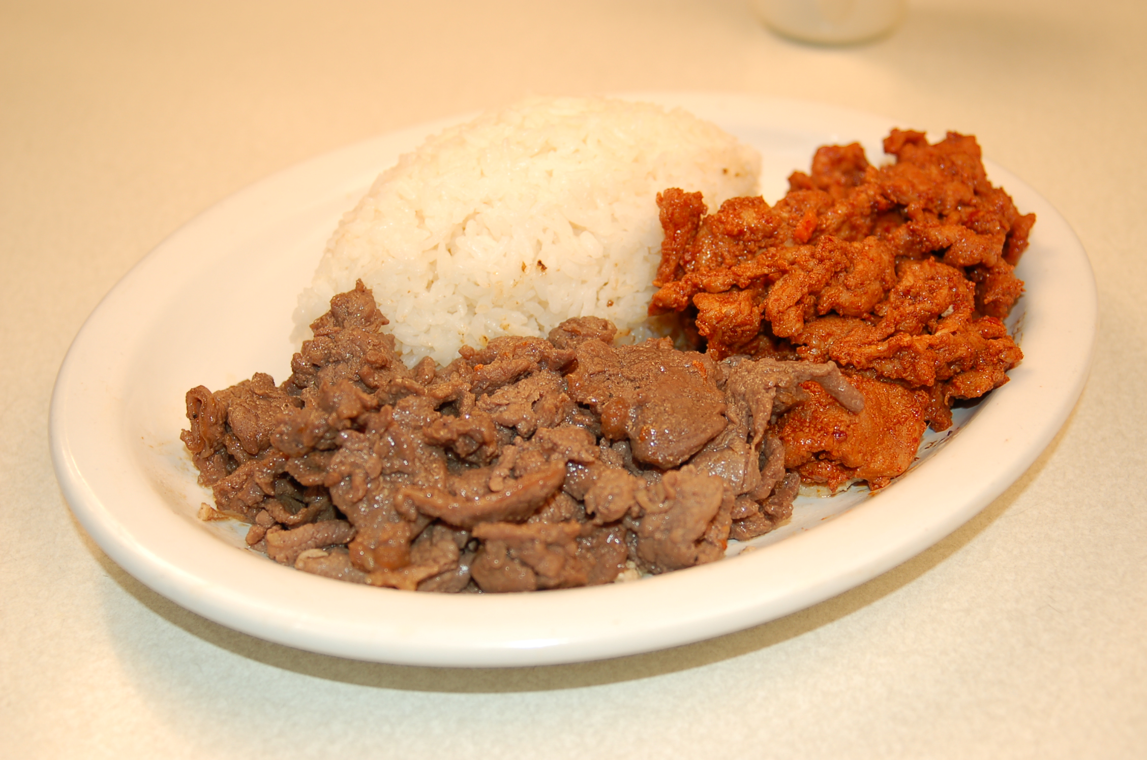 Order Beef & Spicy Pork Combo Plate food online from Bulgogi Korean Bbq store, Bellevue on bringmethat.com