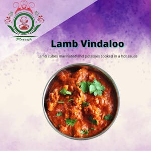 Order Lamb Vindaloo food online from Maroosh Halal Cuisine store, Upper Darby on bringmethat.com