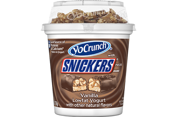 Order  YoCrunch Vanilla Lowfat Yogurt with SNICKERS® Pieces food online from Luv Mart store, Santa Cruz on bringmethat.com