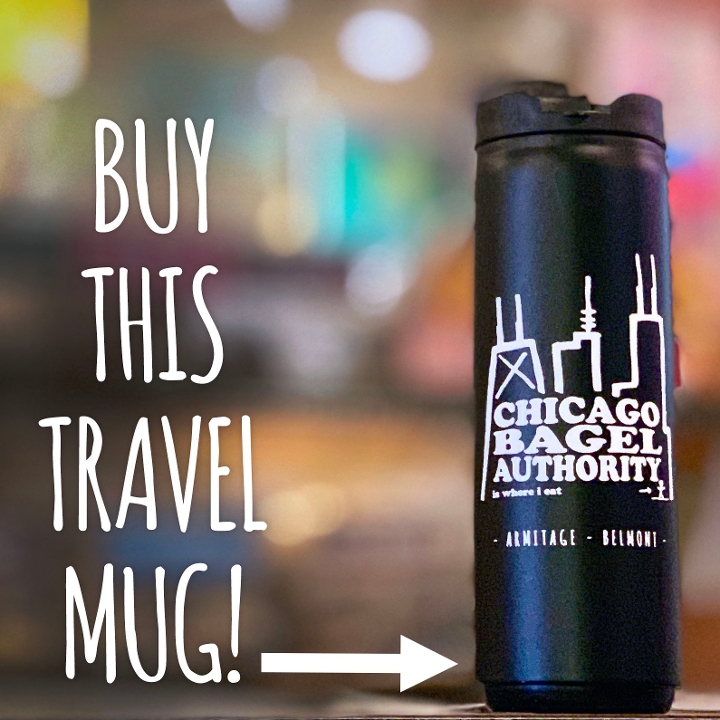 Order CBA Travel Coffee Mug food online from Chicago Bagel Authority store, Chicago on bringmethat.com