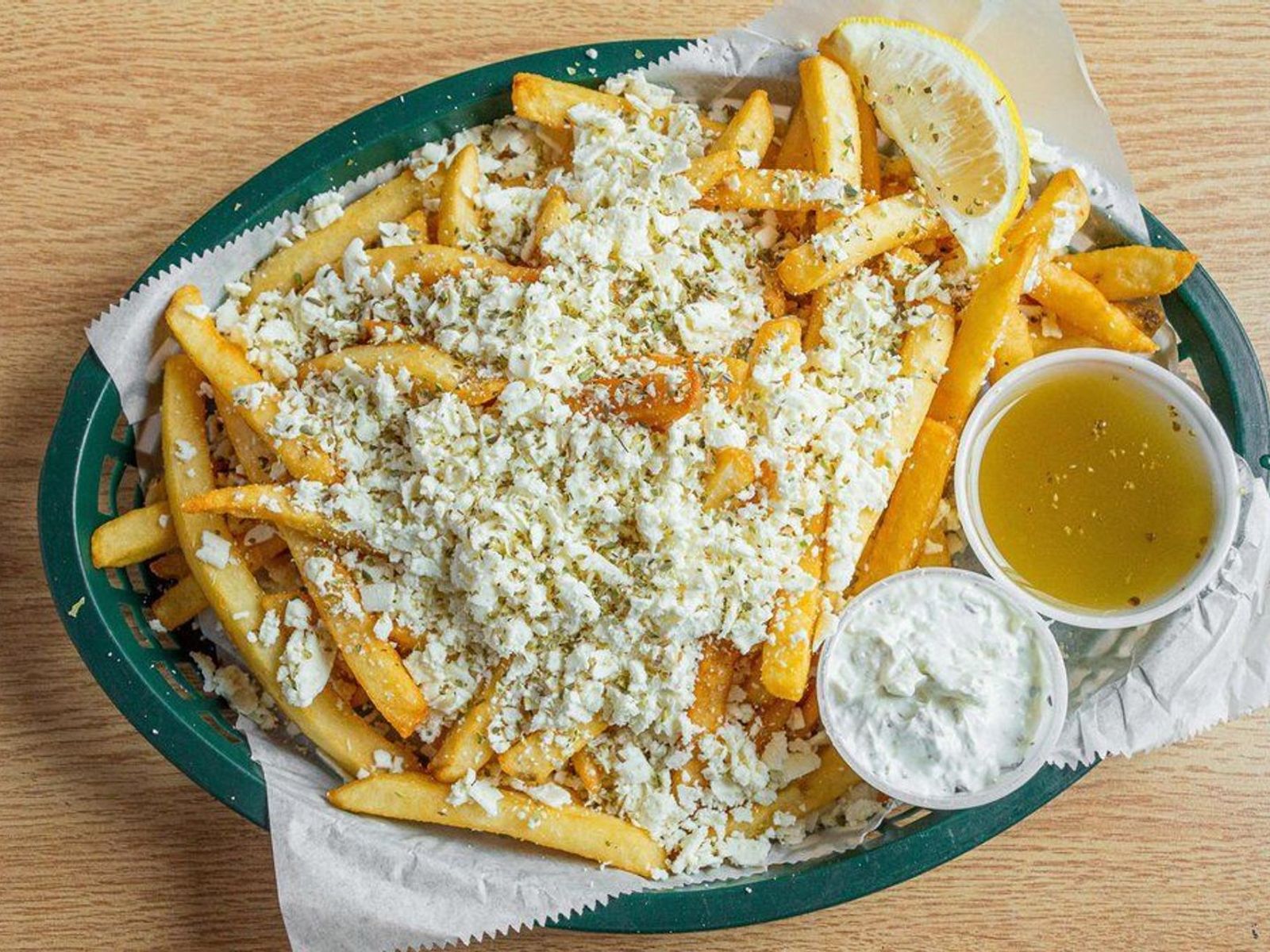 Order Greek Fries food online from Olympia Grill store, Getzville on bringmethat.com