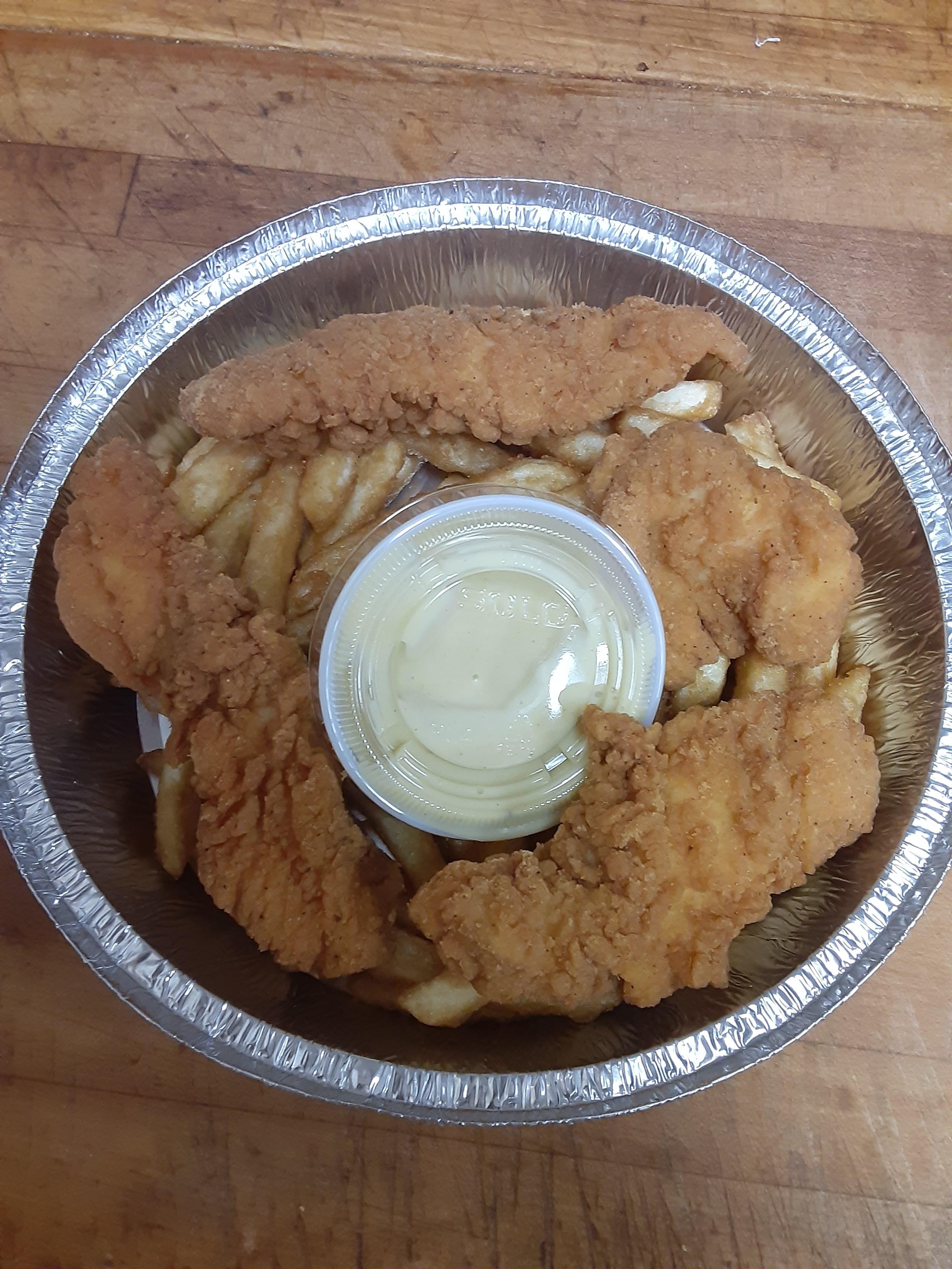 Order Chicken Tenders with Fries (Halal ) - Appetizer food online from Royal Pizza store, Lake Ronkonkoma on bringmethat.com