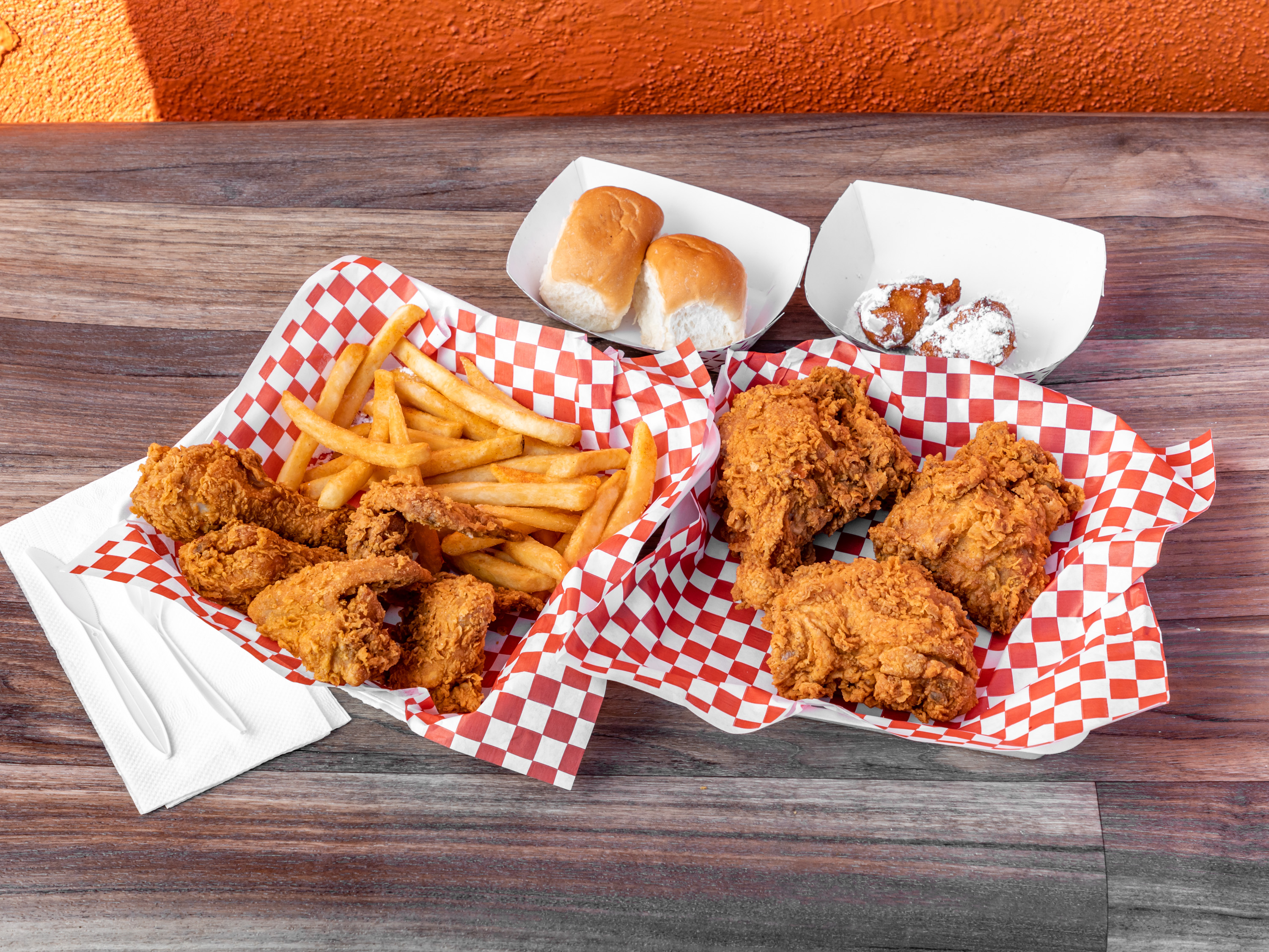 Order 5 Piece Chicken , 1 Small Side, 1 Roll food online from Charlie Famous Fried Chicken store, Los Angeles on bringmethat.com