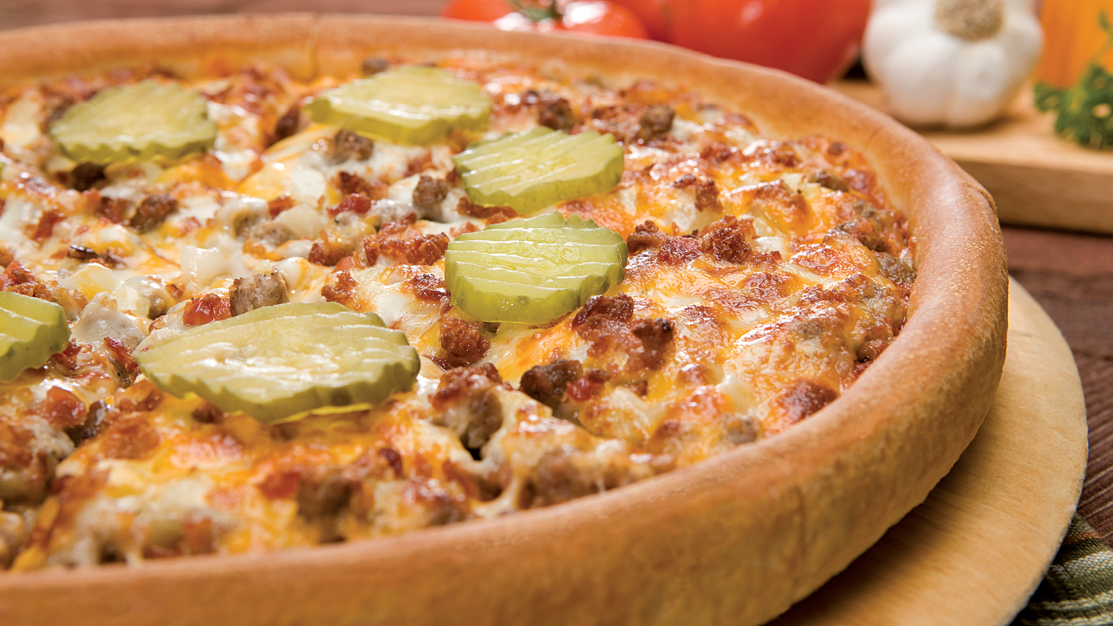 Order Bacon Cheeseburger Pizza food online from Godfathers Pizza store, Cedar Rapids on bringmethat.com