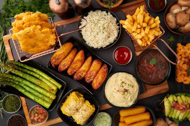 Order Side Sampler: Choice of (8) Sides food online from El Toro Loco Churrascaria store, Westchester on bringmethat.com