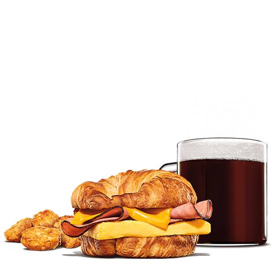 Order Ham, Egg & Cheese Croissan'wich Meal food online from Burger King store, Clinton Township on bringmethat.com