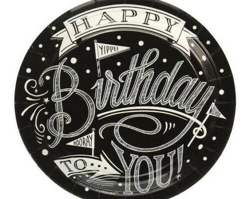 Order Happy Birthday Written Paper Cake Plates  food online from Valbella Midtown store, New York on bringmethat.com
