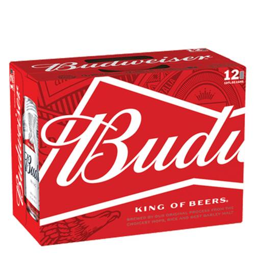 Order Budweiser Cans - 12 oz Cans/12 Pack food online from Bottle Shop & Spirits store, Los Alamitos on bringmethat.com