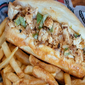 Order Chicken Cheese Steak Combo with Fries food online from Mid-East Cafe And Restaurant Llc store, Akron on bringmethat.com