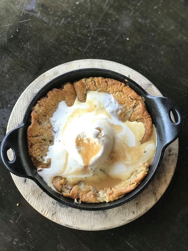 Order Southern Butter Pecan Skillet Cookie food online from The Sutler Saloon store, Nashville on bringmethat.com