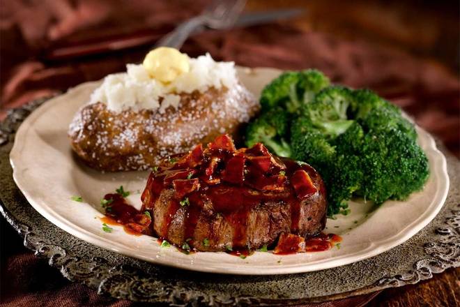 Order Bacon & Bourbon-Glazed Filet Mignon* food online from O'charley store, Niles on bringmethat.com