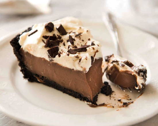 Order Chocolate Cream Pie Slice food online from Kokopelli Sweets store, Dallas on bringmethat.com