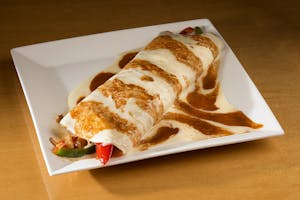 Order V7. Veggie Burrito Grande food online from La Tolteca store, Williamsburg on bringmethat.com