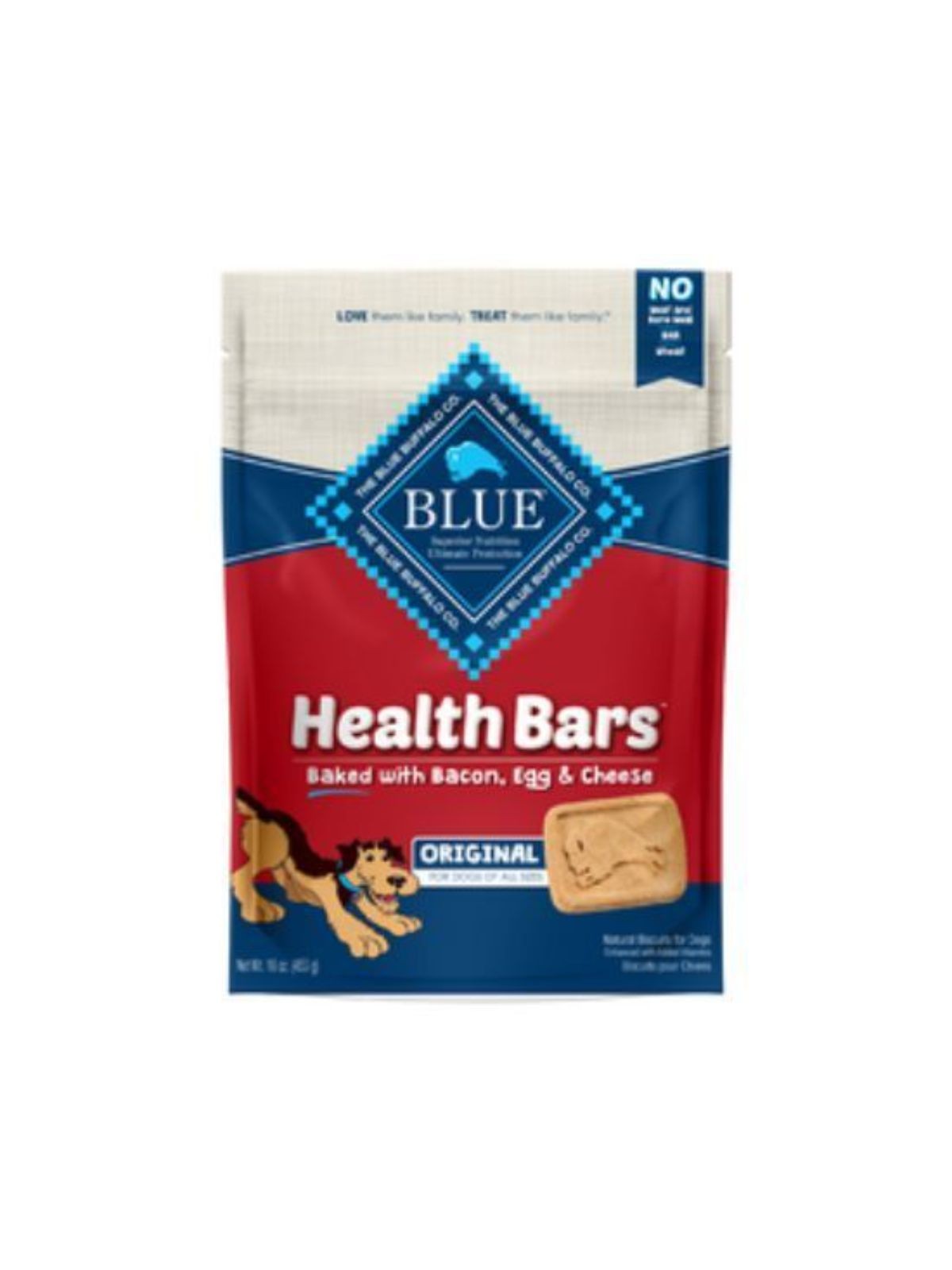 Order Blue Buffalo Health Bars Baked with Bacon Egg & Cheese Dog Treats (16 oz) food online from Stock-Up Mart store, Minneapolis on bringmethat.com
