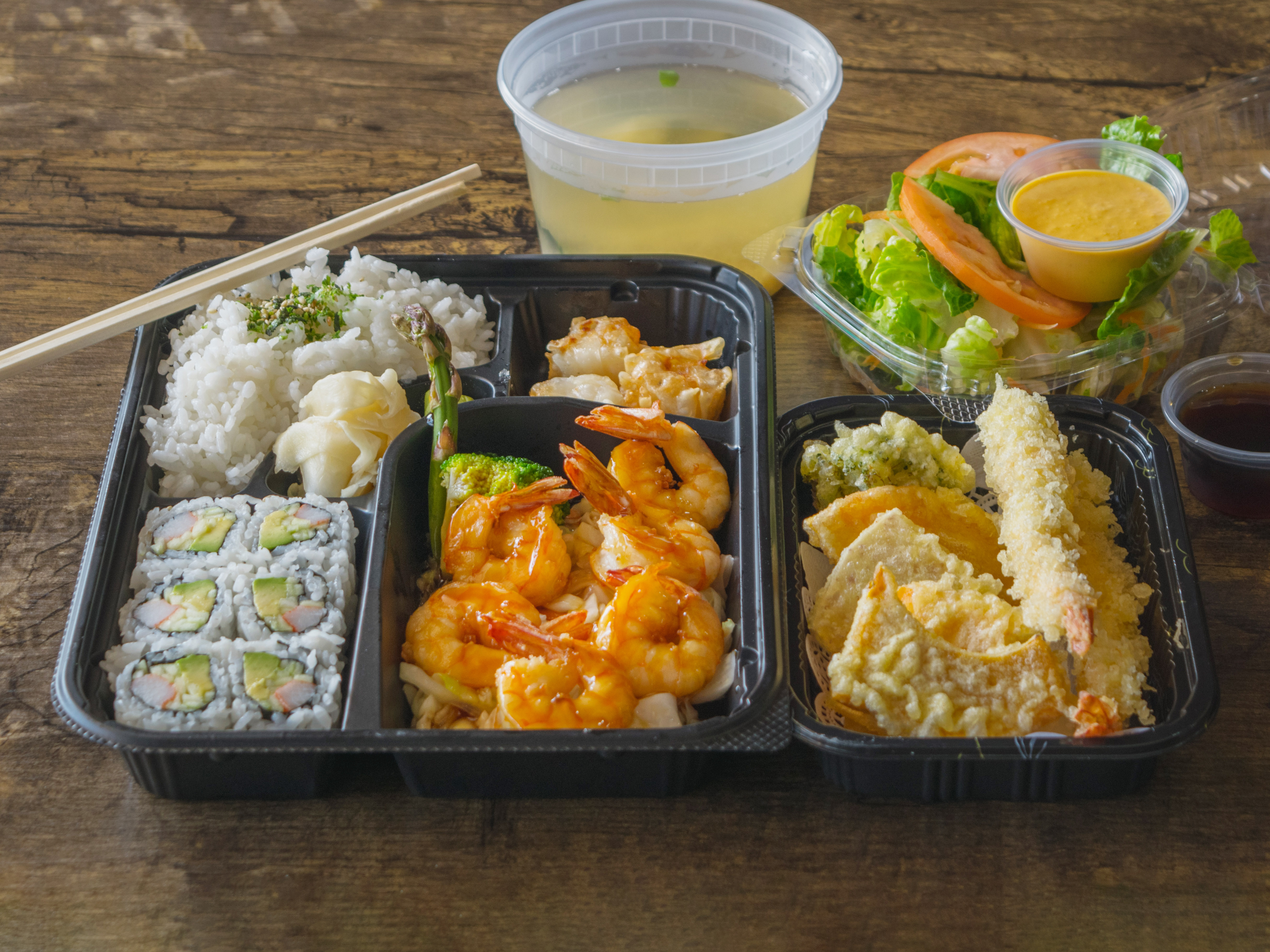 Order Shrimp Teriyaki Bento Box food online from Kibo Japanese Cuisine store, Valley Stream on bringmethat.com