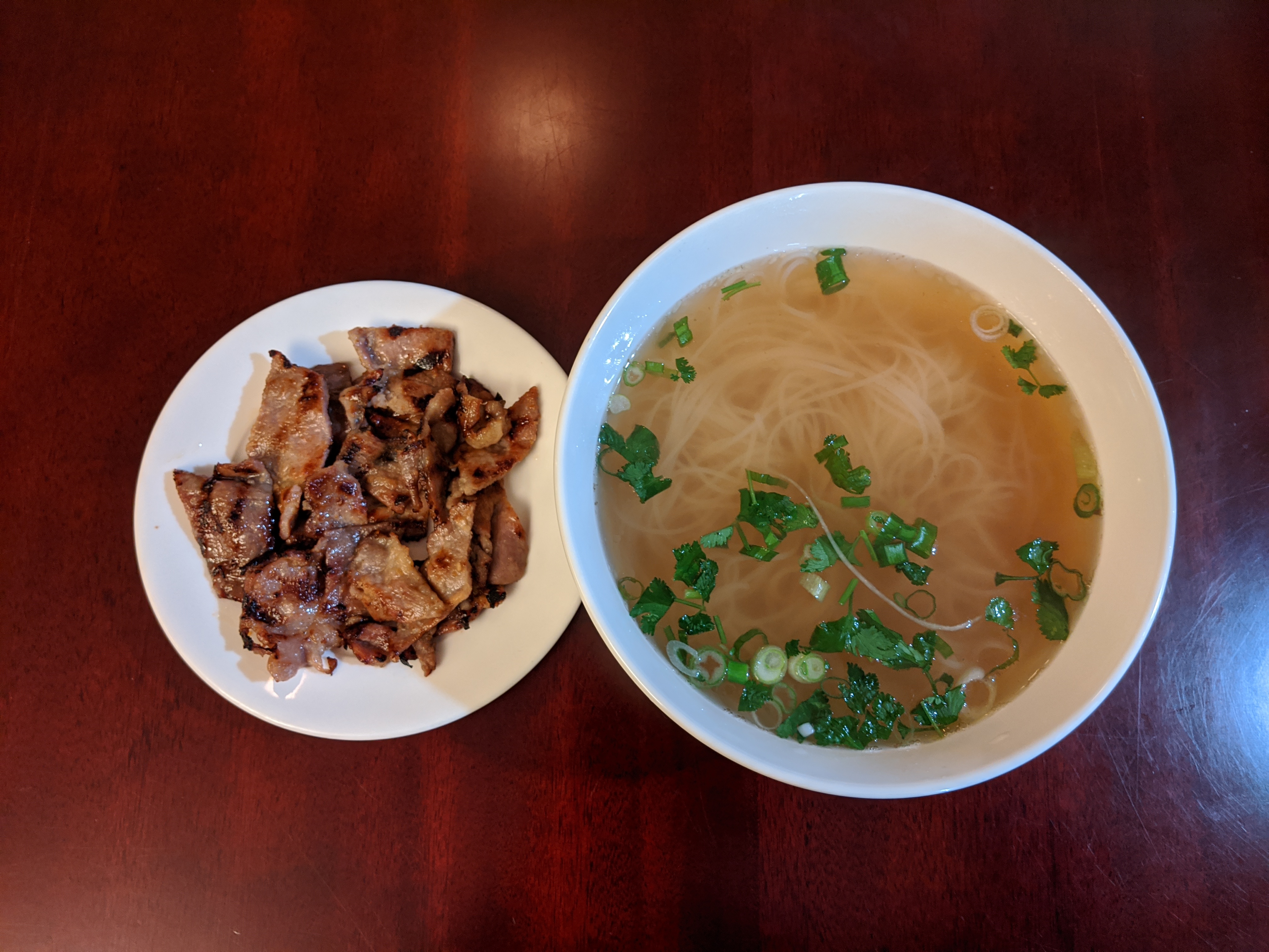 Order P10. Pho with Grilled Pork food online from Bac Lieu Restaurant store, San Francisco on bringmethat.com