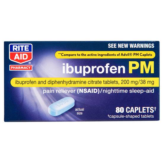 Order Rite Aid Pharmacy Ibuprofen PM Caplets (80 ct) food online from Rite Aid store, PITTSBURGH on bringmethat.com