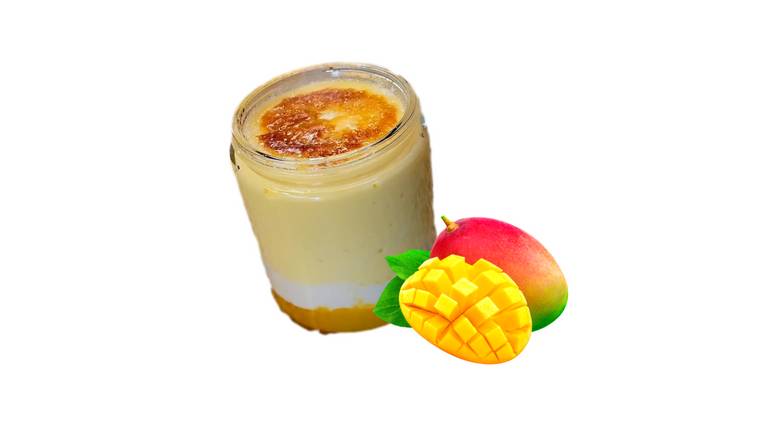 Order (Seasonal) Premium Mango Cream Brulee Dessert food online from Bobafinitea store, Pleasanton on bringmethat.com