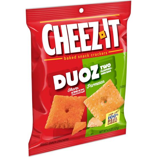 Order Cheez-It Duoz Cheese Crackers, Baked Snack Crackers, Cheddar And Parmesan food online from Pepack Sunoco store, Peapack on bringmethat.com