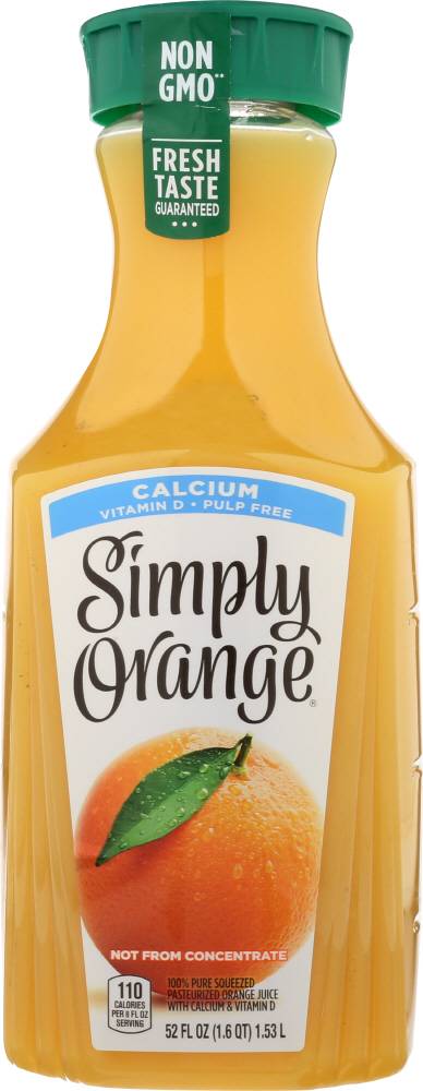 Order Simply Orange Orange Juice Calcium Pulp Free food online from Deerings Market store, Traverse City on bringmethat.com